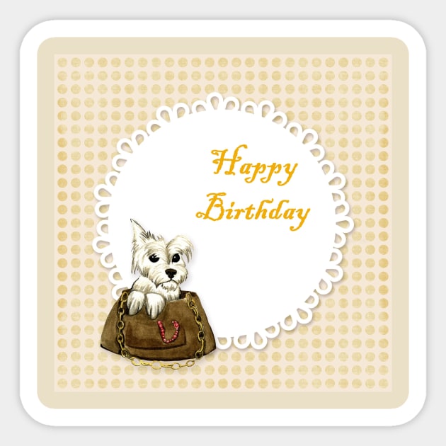 west highland white terrier happy birthday Sticker by Wanderingangel